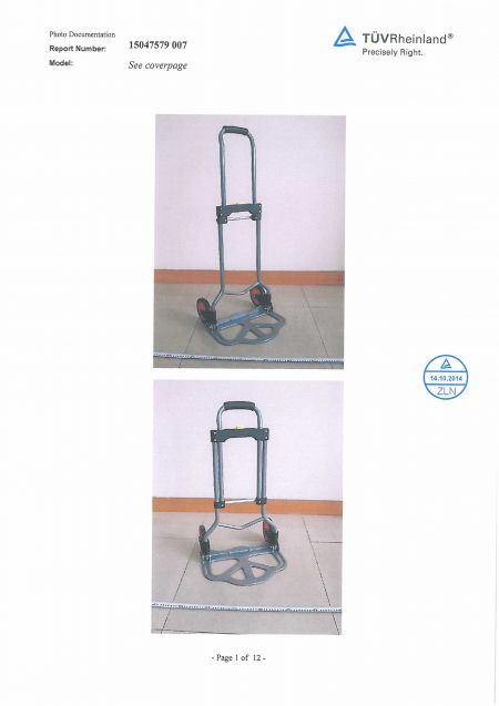 Handwagen GS-Mark Prüfbericht